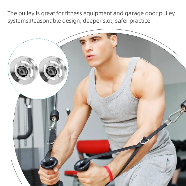 Alt view image 5 of 7 - Exercise Pulley Replaceable: 10 Pcs Gym Pulley, Lifting Pulley Wheel Pully Pulley System Wheel Pulley Gym Wear Resistant Fitness Equipment Aluminum Alloy Cable