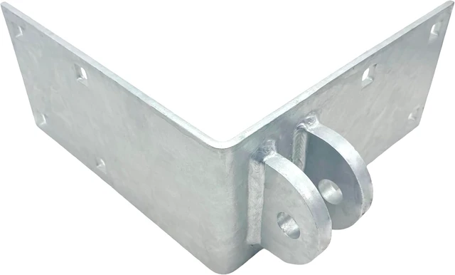 Main image of Floating Dock Outside Corner Connector Bracket Female (DH-F) USA Made Galvanized Steel, 1/4 Thick, 10.25 x 10.25, Mates with DH-M