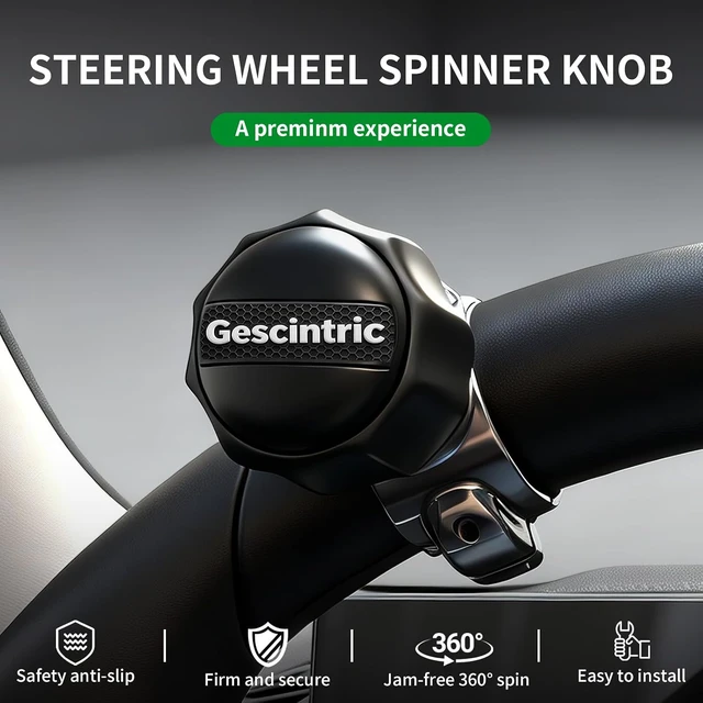 Alt view image 3 of 7 - Steering Wheel Spinner Knob, Black Logo