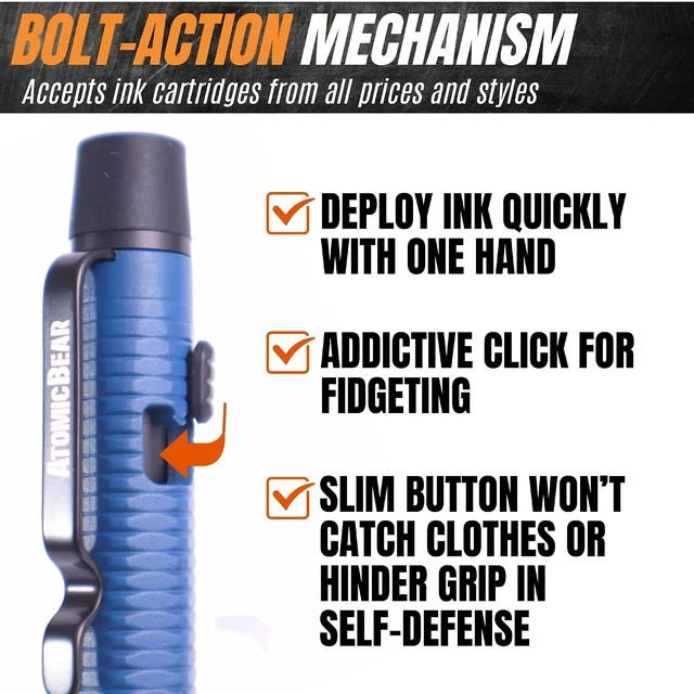 Alt view image 6 of 7 - Stealth Pen Pro Tactical Pen for Self Defense - Enhanced Writing Survival Pen with Glass Breaker to Escape & Defend - Bonus Training to Protecting Yourself - Great Gift for Men - Navy