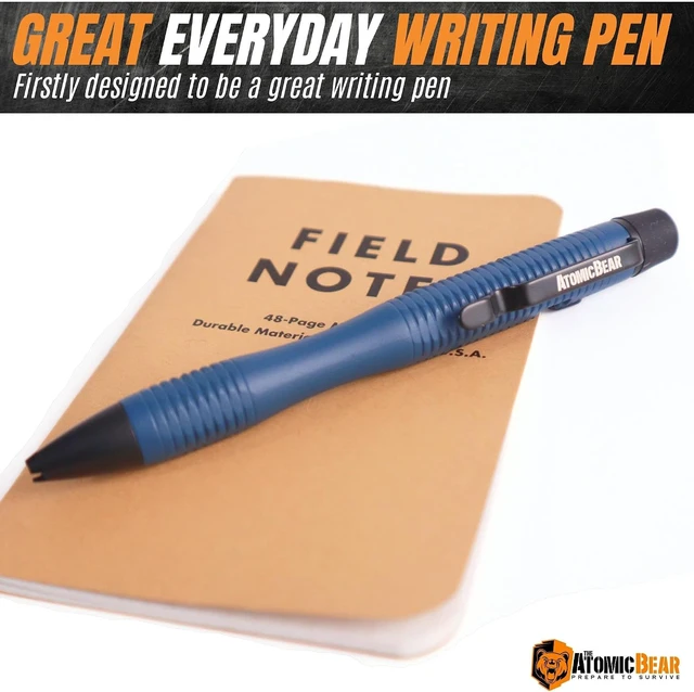 Alt view image 7 of 7 - Stealth Pen Pro Tactical Pen for Self Defense - Enhanced Writing Survival Pen with Glass Breaker to Escape & Defend - Bonus Training to Protecting Yourself - Great Gift for Men - Navy