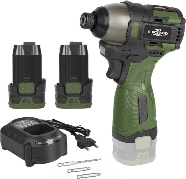 Main image of 17V Brushless Screwdriver, 140Nm Cordless Impact Driver Set with 3 Adjustable Speed, 2 Batteries and Led Work Light