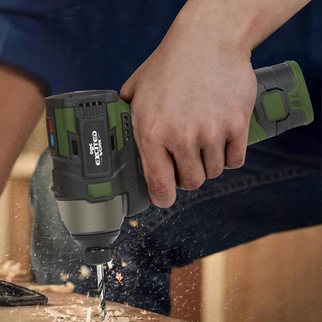 Alt view image 4 of 7 - 17V Brushless Screwdriver, 140Nm Cordless Impact Driver Set with 3 Adjustable Speed, 2 Batteries and Led Work Light