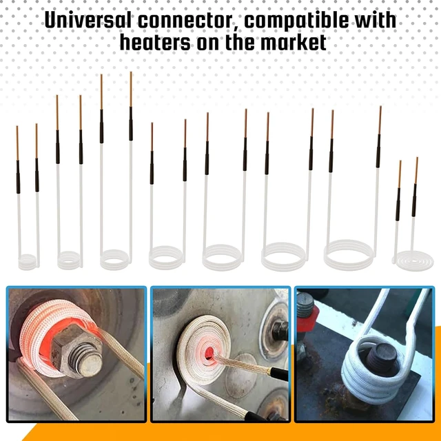 Alt view image 7 of 7 - 10Pcs Induction Heater Coil Kit, Screw Descaling Coils with 10 Different Sizes, Flexible and Durable, for Magnetic Induction Heaters, Removing Rusty Bolts and Nuts