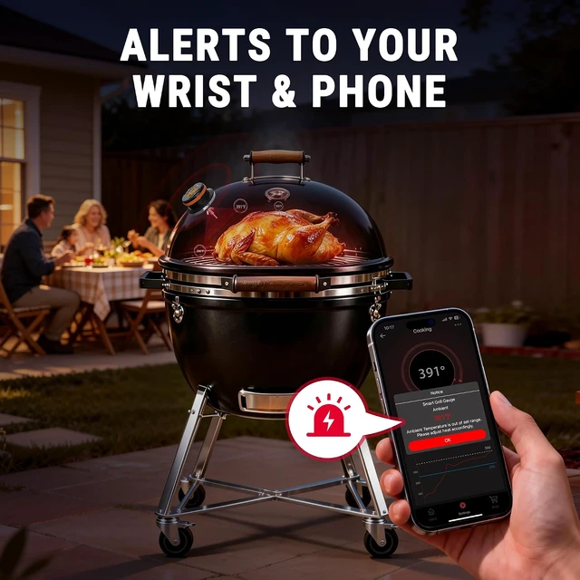 Alt view image 5 of 7 - Bluetooth Grill Thermometer with LCD Display & App Alerts, TempGauge
