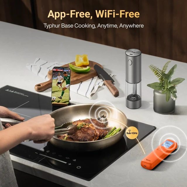 Alt view image 6 of 7 - Sub-1G Wireless Meat Thermometer with 6 Sensors & LCD, Sync Gold Gen2