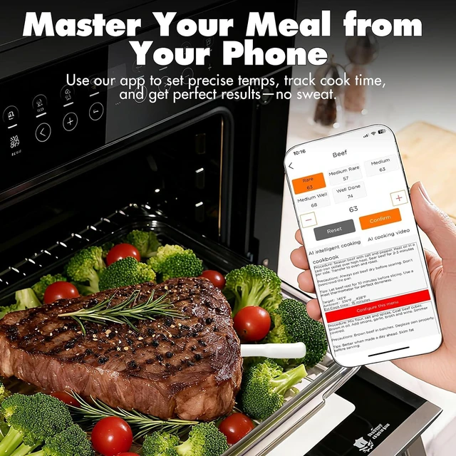 Alt view image 4 of 7 - Smart Bluetooth Remote Wireless Meat Probe Thermometer for Grilling, Oven