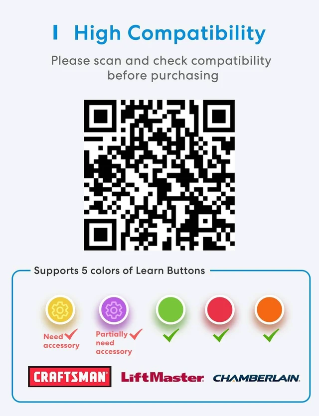 Alt view image 6 of 7 - Smart Garage Door Opener Remote, Homekit Support