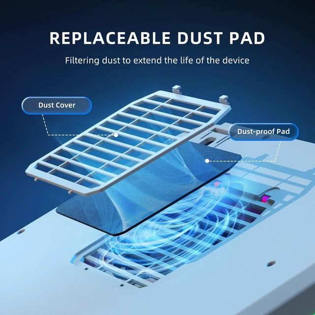 Alt view image 7 of 7 - RGB Laptop Cooling Pad with LED Touch Screen, 3500 RPM Turbofan Notebook Cooler for 12-21 Inch Gaming Laptops, 3-Port USB Hub, Adjustable Stand to Prevent Overheating & Boost Performance