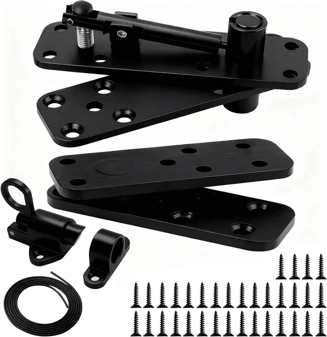 Main image of Heavy Duty Pivot Hinge Hidden Door Hinge - 570 LBS Load, Bearing, Stainless Steel, Rust Resistant, Concealed for Wood Doors, Secret Doors, Hidden Door, Bookcase Door and Bookshelf Door Black