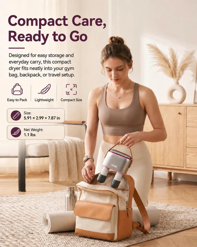 Alt view image 5 of 7 - Boot Dryer, Portable Shoe Dryer for Sneakers with Ozone Freshening