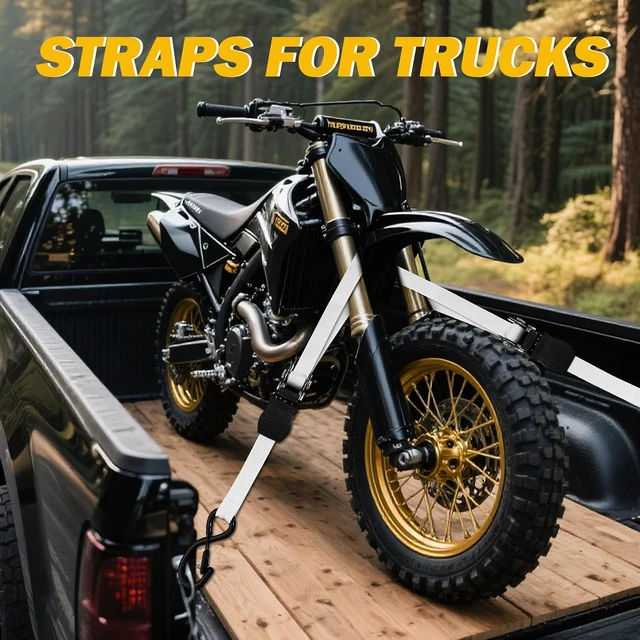 Alt view image 2 of 7 - Heavy Duty 1" x 15' Ratchet Straps (4 Pack) - 2200 lb Break Strength with Soft Loops & Coated S-Hooks for Truck, Trailer, Motorcycle, ATV, UTV, Boat, Car Accessories (White)