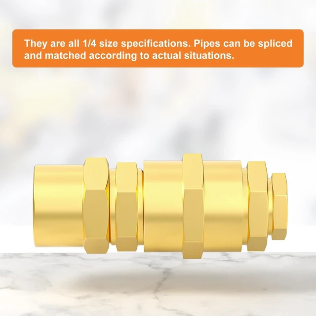 Alt view image 5 of 6 - Brass Pipe Fittings Assortment Kit, 72 Pcs - Hex Nipple, Reducer Bushing, Reducing Coupling, Hex Head Plug, End Cap & Socket Plug