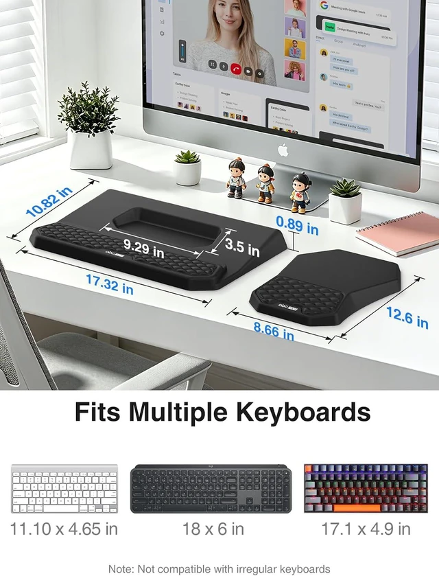 Alt view image 5 of 7 - Ergonomic Wrist Rest with Keyboard Stand and Mouse Pad for Easy Typing