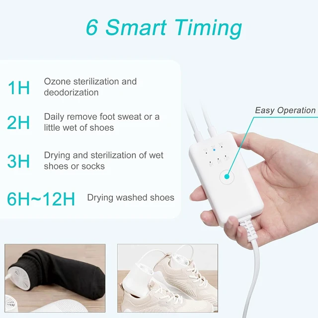 Alt view image 4 of 7 - Shoe Dryer and Ozone Deodorizer with Timer Boots Dryer Portable