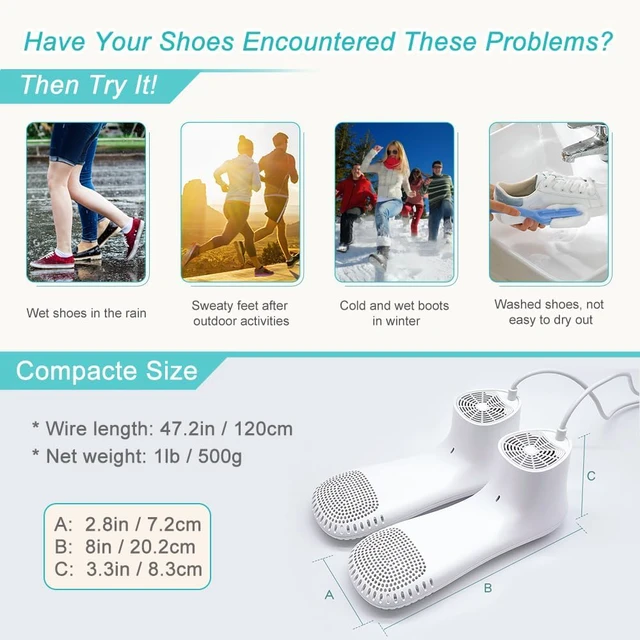 Alt view image 6 of 7 - Shoe Dryer and Ozone Deodorizer with Timer Boots Dryer Portable