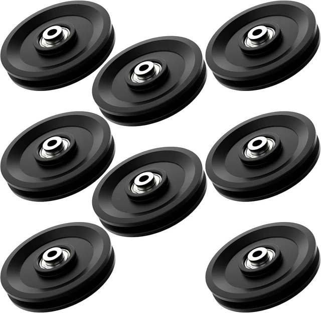 Main image of 114mm/4.5" Universal Nylon Bearing Pulley System, Gym Workout Cable Pulley Wheel & Weight Attachment Replacementfor Home Gym, Pulldown Smith Machine, Garage Lifting Equipment