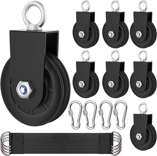 Main image of Silent Gym Cable Pulley Wheel for Home DIY Gym Pulley System, Upgraded Heavy-Duty Bracket, 3.54 in/90 mm Gym Pulley for Maximum 660LBS Load, Compatible with LAT Pulldown& Cable Exercises