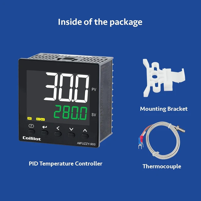 Alt view image 2 of 7 - PID Temperature Controller, AC100-240V, Dual Output, 96x96mm Panel
