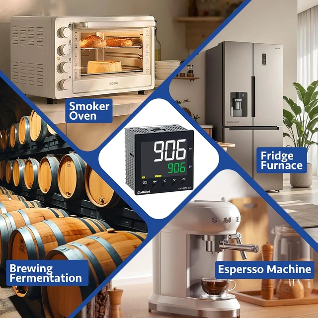 Alt view image 4 of 7 - PID Temperature Controller, AC100-240V, Dual Output, 96x96mm Panel