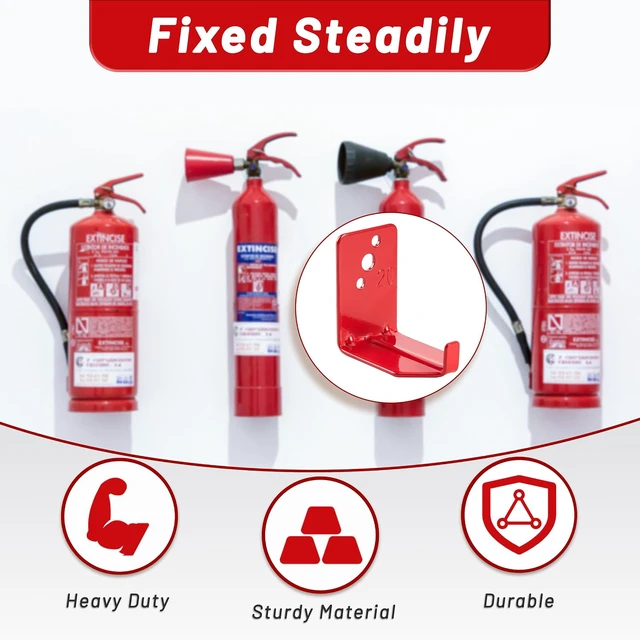 Alt view image 2 of 7 - Fire Extinguisher Mount, 40 Pack Heavy Duty 3-Hole Fire Extinguisher Bracket, SturdyHolder for Easy Installation, Durable 20lb Hook Hanger