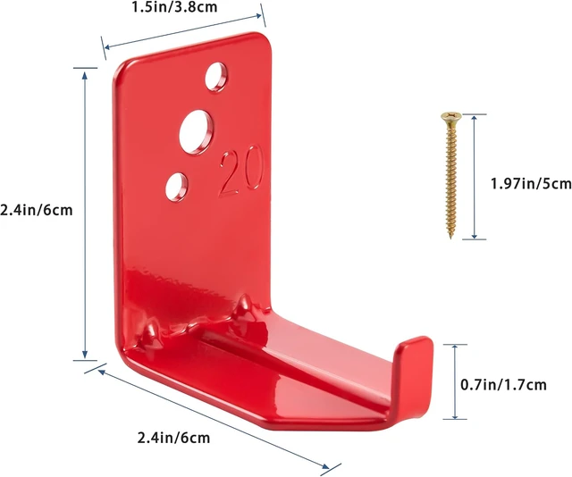Alt view image 5 of 7 - Fire Extinguisher Mount, 40 Pack Heavy Duty 3-Hole Fire Extinguisher Bracket, SturdyHolder for Easy Installation, Durable 20lb Hook Hanger