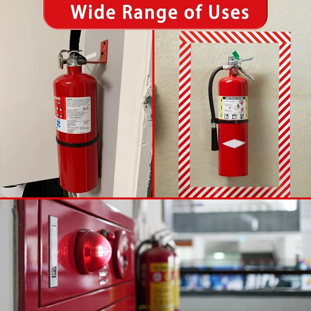 Alt view image 7 of 7 - Fire Extinguisher Mount, 40 Pack Heavy Duty 3-Hole Fire Extinguisher Bracket, SturdyHolder for Easy Installation, Durable 20lb Hook Hanger