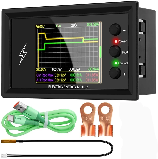 Main image of 0-420V 500A DC Ammeter Voltmer, Bidirectional Ammeter LCD Display Digital Multimeter Tester, Unlimited Distance WiFi Remote Control Detection Multi-Function Bidirectional Current Detection Meter