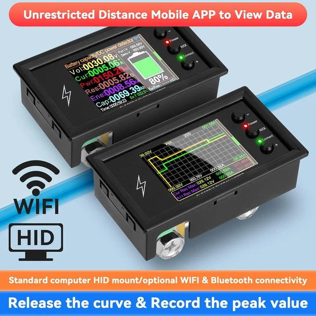 Alt view image 3 of 7 - 0-420V 500A DC Ammeter Voltmer, Bidirectional Ammeter LCD Display Digital Multimeter Tester, Unlimited Distance WiFi Remote Control Detection Multi-Function Bidirectional Current Detection Meter
