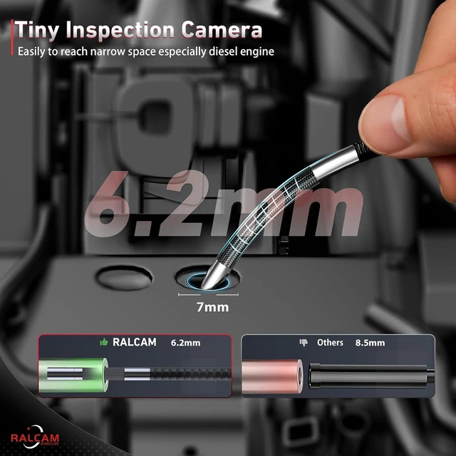 Alt view image 3 of 7 - Two-Way 210° Articulating Borescope Compatible with iPhone & Android