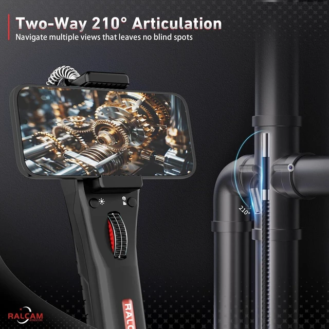 Alt view image 4 of 7 - Two-Way 210° Articulating Borescope Compatible with iPhone & Android