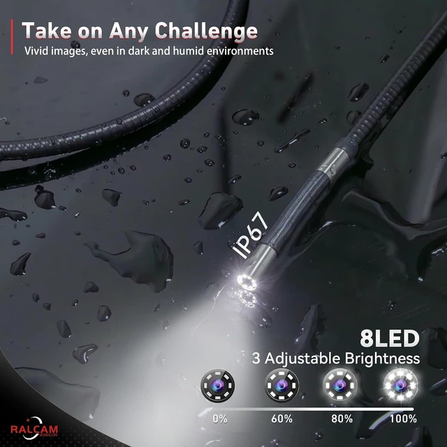 Alt view image 5 of 7 - Two-Way 210° Articulating Borescope Compatible with iPhone & Android