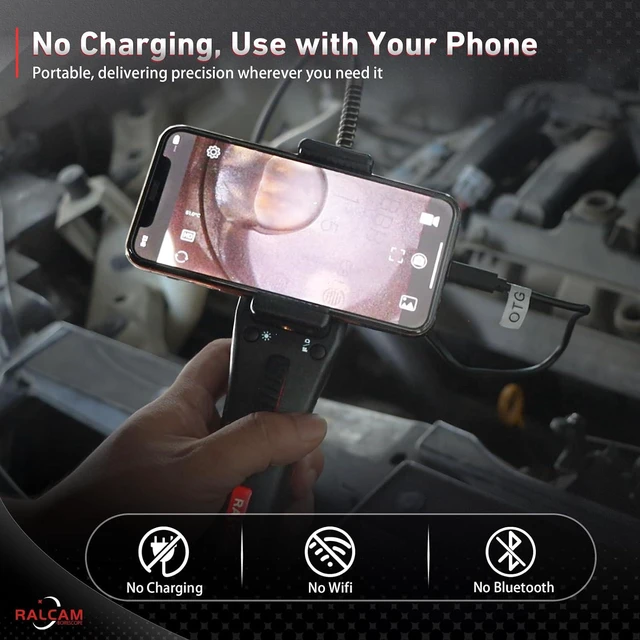 Alt view image 6 of 7 - Two-Way 210° Articulating Borescope Compatible with iPhone & Android