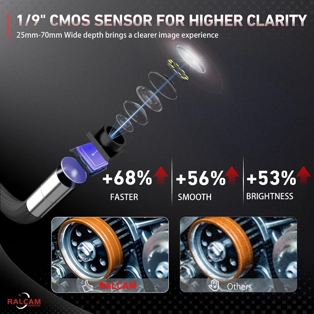 Alt view image 7 of 7 - Two-Way 210° Articulating Borescope Compatible with iPhone & Android