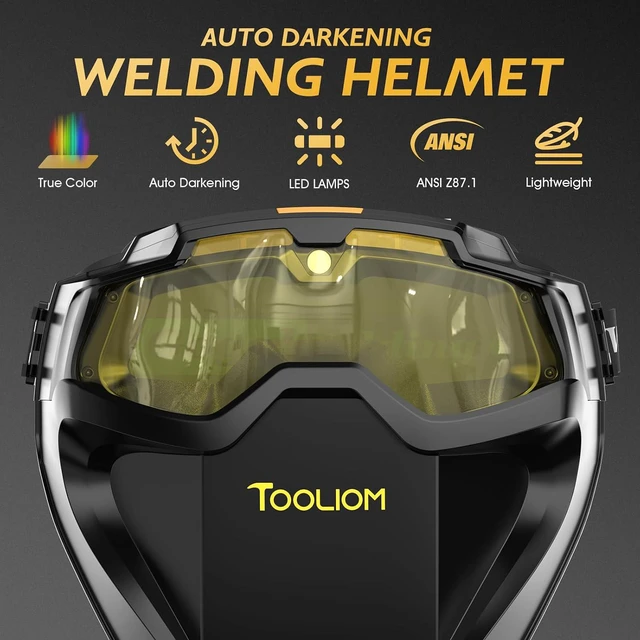 Alt view image 6 of 7 - Auto-Darkening Welding Goggles with LED Light