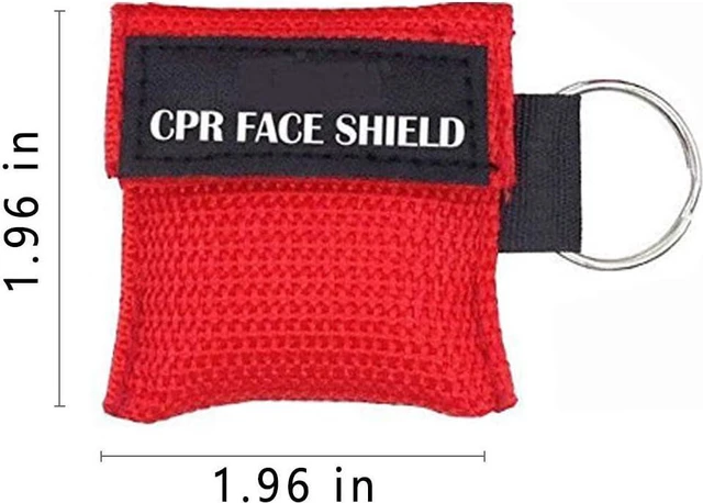 Alt view image 2 of 5 - 100pcs CPR Face Shield Mask Keychain Keyring Emergency Kit CPR Face Shields for First Aid or CPR Training (Red-100)
