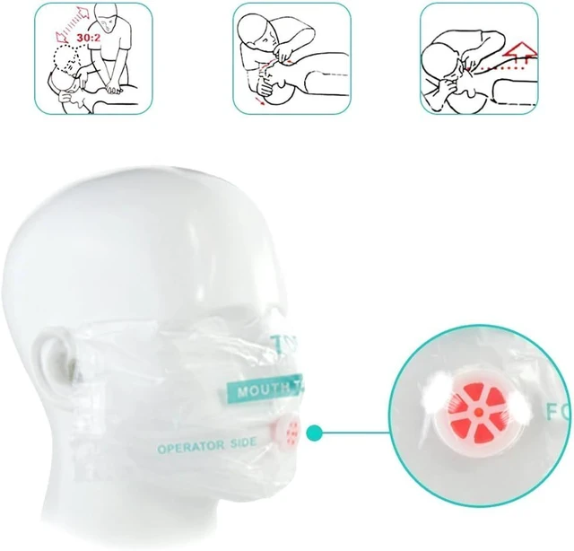 Alt view image 3 of 5 - 100pcs CPR Face Shield Mask Keychain Keyring Emergency Kit CPR Face Shields for First Aid or CPR Training (Red-100)