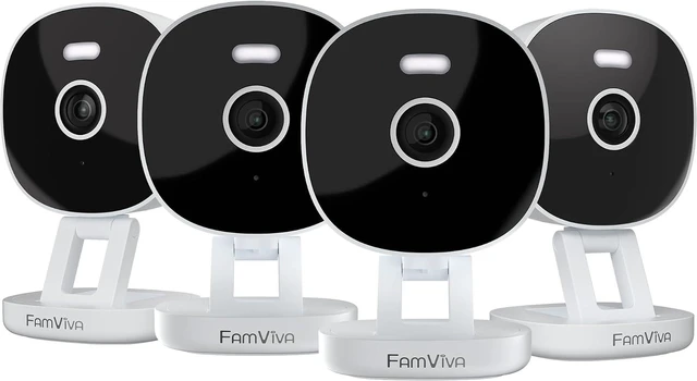 Main image of 2K Wired Security Camera, Indoor/Outdoor for Home, Pet, Baby, Nanny, IP65 Waterproof Color Night Vision, White Light & Siren, Recording, Motion Detection, Works with Alexa,Plug in, White-4P