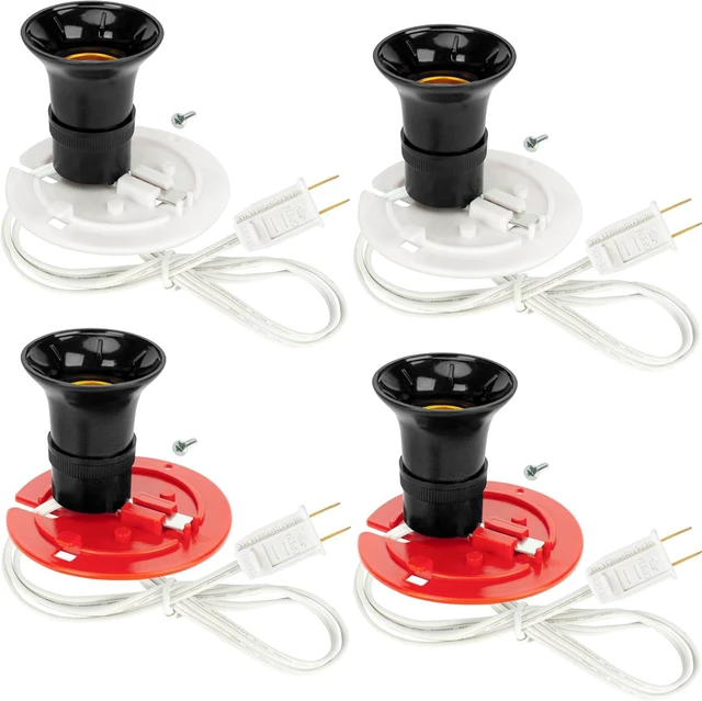 Main image of 4 Pack Blow Mold Light Kit Replacement Light Cords for Blow Mold Plastics with White & Red Plates