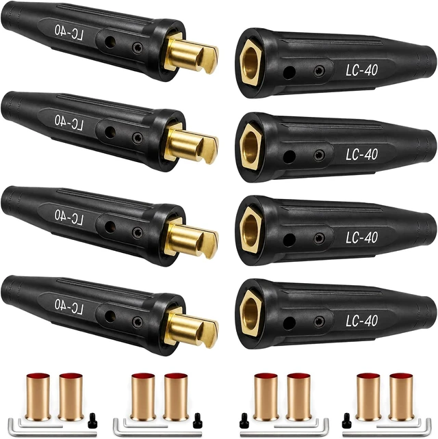 Main image of 4 Pack LC-40 Welding Leads Quick Connector, Welding Cable Connectors