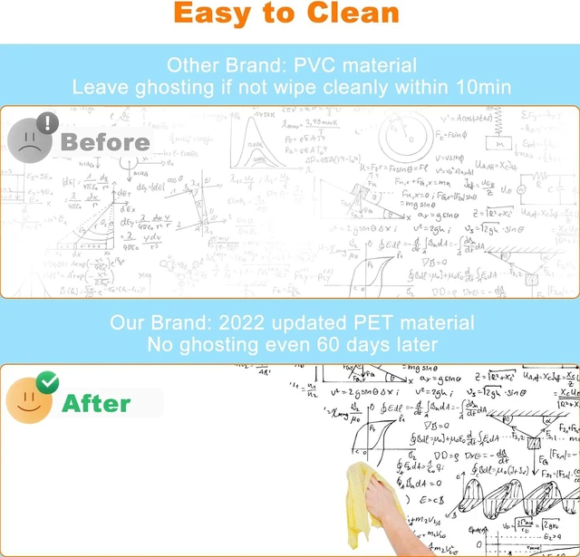 Alt view image 2 of 7 - Dry Erase Wallpaper, Whiteboard Paper for Wall, White Board Sticker Roll for Wall, Dry Erase Contact Paper Stain-Proof Wall Decal, Perfect Replacement for White Board (4x8ft)