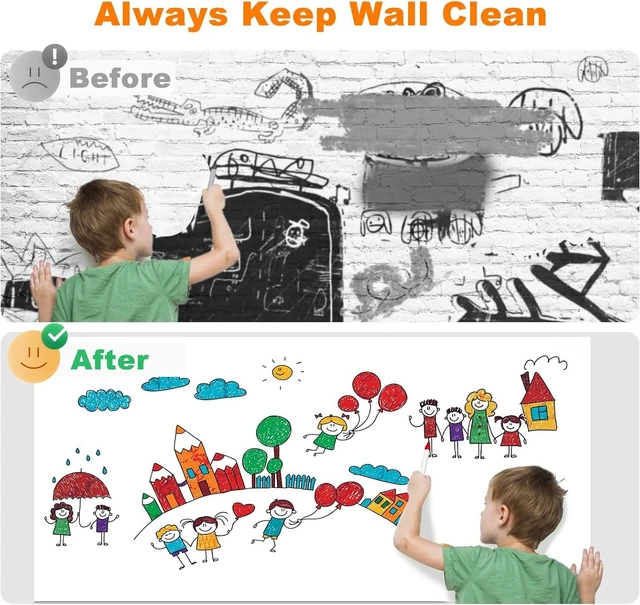 Alt view image 6 of 7 - Dry Erase Wallpaper, Whiteboard Paper for Wall, White Board Sticker Roll for Wall, Dry Erase Contact Paper Stain-Proof Wall Decal, Perfect Replacement for White Board (4x8ft)