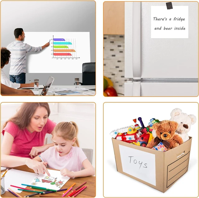 Alt view image 7 of 7 - Dry Erase Wallpaper, Whiteboard Paper for Wall, White Board Sticker Roll for Wall, Dry Erase Contact Paper Stain-Proof Wall Decal, Perfect Replacement for White Board (4x8ft)