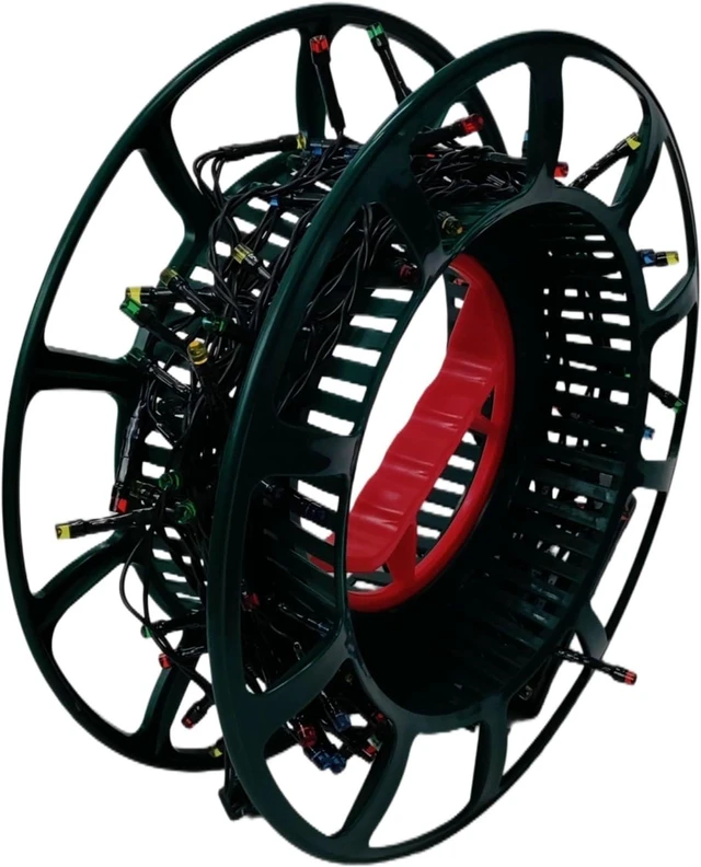 Main image of Christmas string lights storage wheel - christmas light holder - wind up reel - cable storage organiser - christmas string lights reel- tangle free tree light cradle.