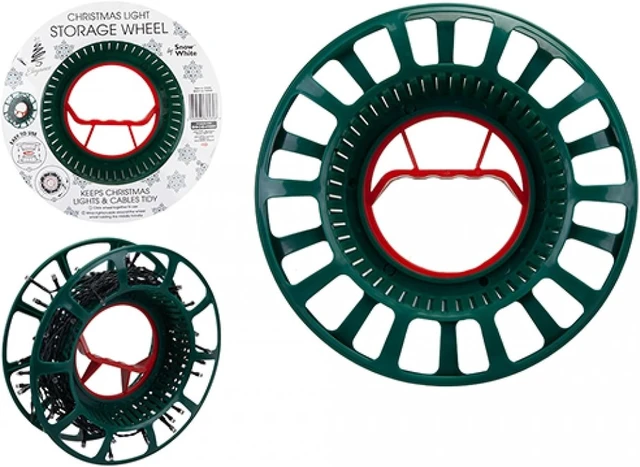 Alt view image 2 of 5 - Christmas string lights storage wheel - christmas light holder - wind up reel - cable storage organiser - christmas string lights reel- tangle free tree light cradle.