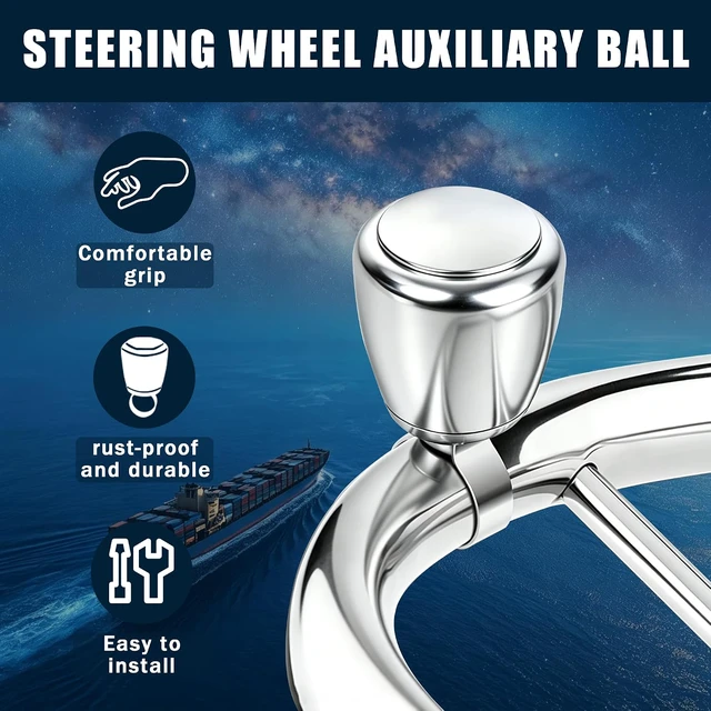 Alt view image 3 of 6 - Aluminum Boat Steering Wheel Knob