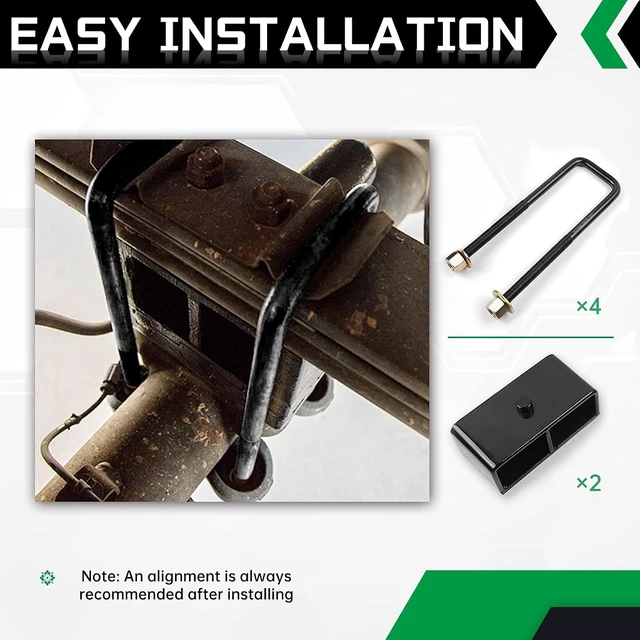 Alt view image 5 of 7 - AUTOPTIM 2 Inch Rear Leveling Lift Block Kit - Replacement for Toyota