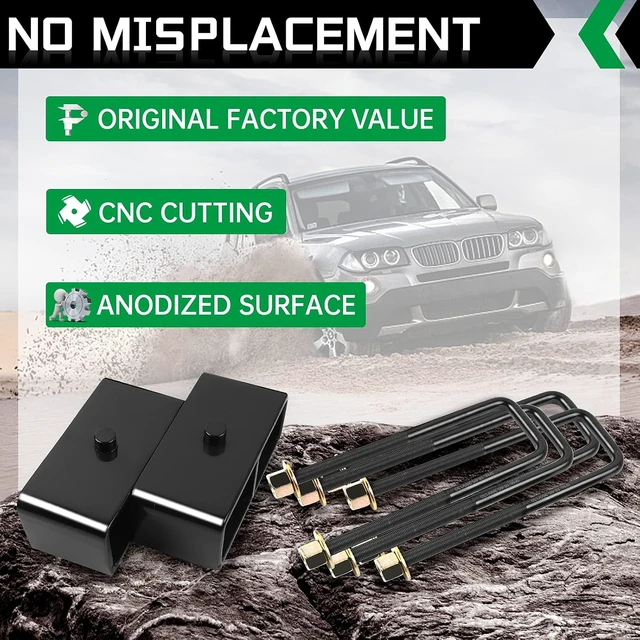 Alt view image 6 of 7 - AUTOPTIM 2 Inch Rear Leveling Lift Block Kit - Replacement for Toyota