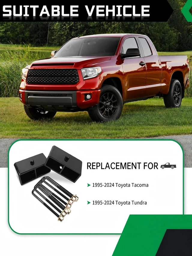 Alt view image 7 of 7 - AUTOPTIM 2 Inch Rear Leveling Lift Block Kit - Replacement for Toyota