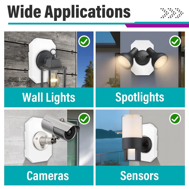 Alt view image 4 of 7 - 6 Sets 8141DBL Siding Mounting Block, Vinyl Outdoor Mounting Plate kit